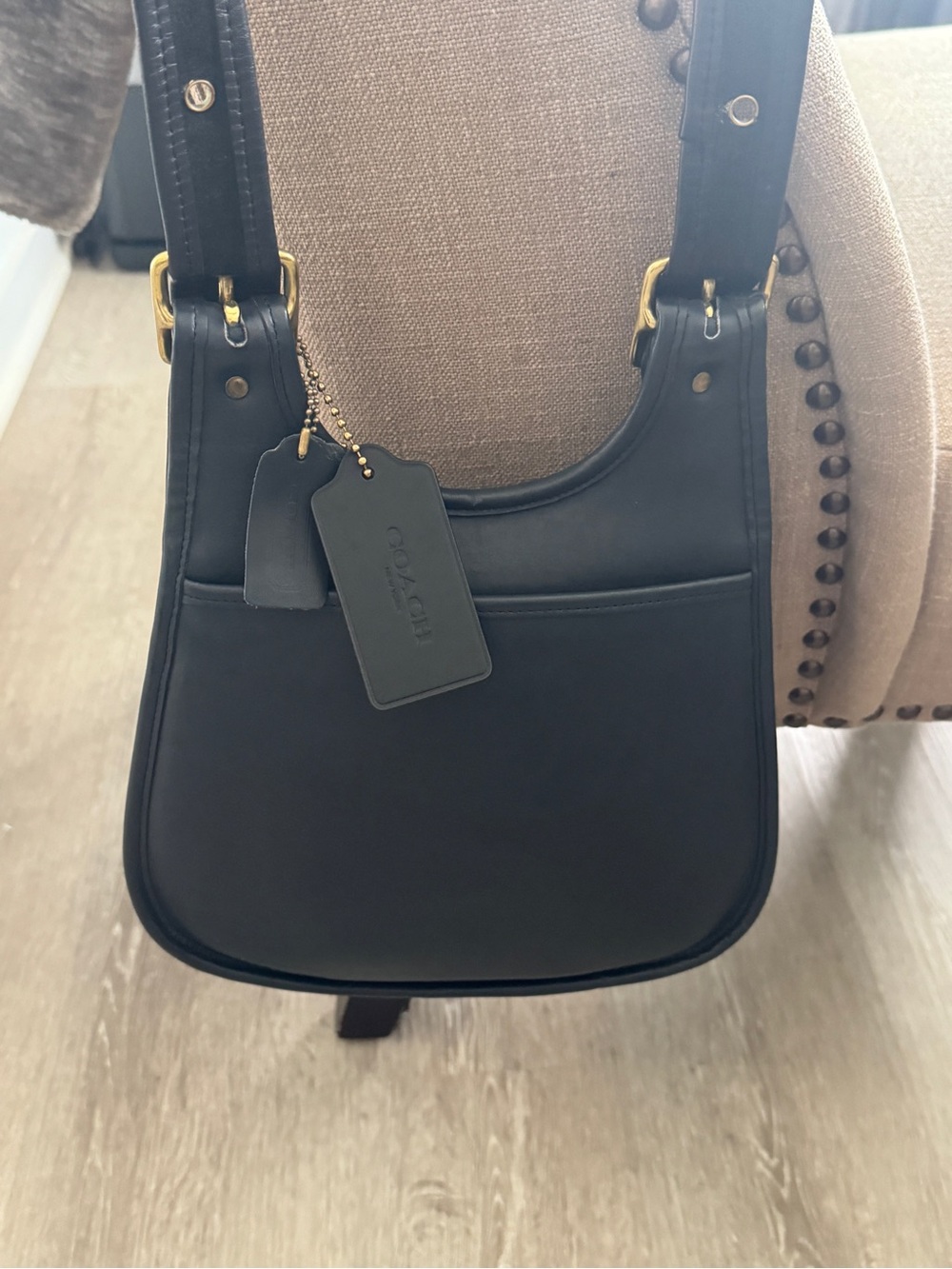 Coach Black Leather Berkley Shoulder Bag with Gold Hardware - Picture 5 of 8